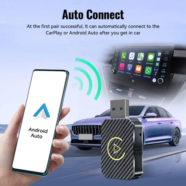 Wireless Carplay Android Auto Adapter 2 in 1 Mini Box Plug&Play Wireless Dongle BT WiFi for Wired CarPlay/Andriod Auto Cars - Image 2